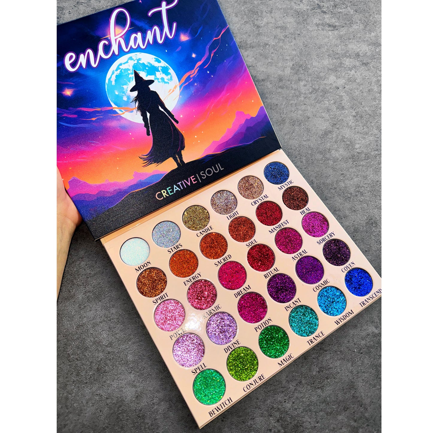 Enchant Pressed Glitter Eyeshadow Palette